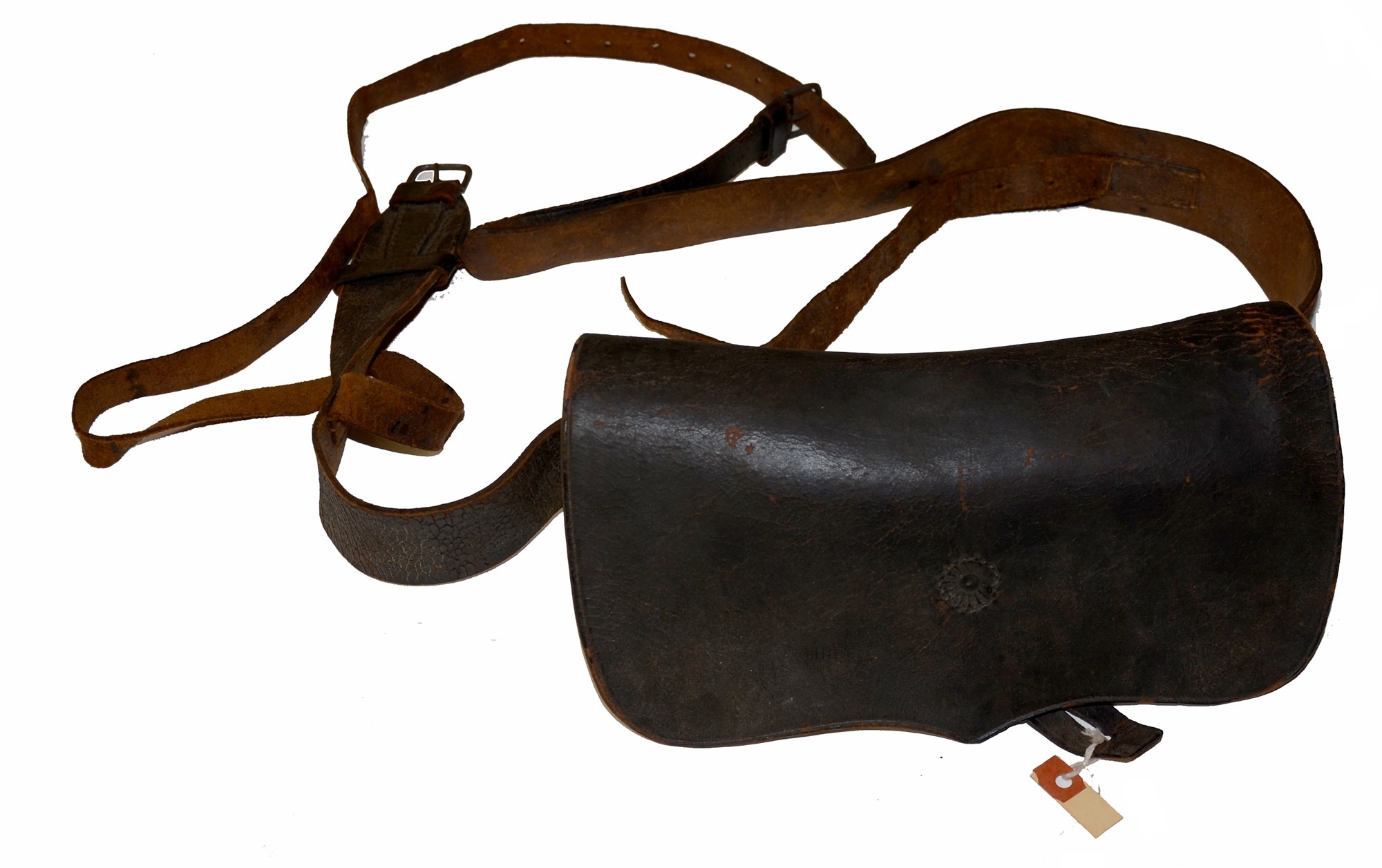 FEDERAL PERIOD WAYNE’S LEGION STYLE LIGHT INFANTRY TIN-TUBE CARTRIDGE BOX WITH ORIGINAL BELT