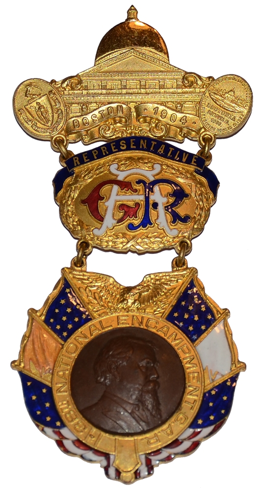 VERY NICE G.A.R. 1904 NATIONAL ENCAMPMENT REPRESENTATIVE’S MEDAL