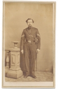 VERY NICE FULL STANDING VIEW OF A UNION CAVALRY SERGEANT WITH INTERESTING SHELL JACKET