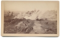 CABINET CARD PHOTO – PORTION OF THE GETTYSBURG CYCLORAMA WHILE ON EXHIBIT IN BOSTON; UNION ARTILLERY FIRE ALONG CEMETERY RIDGE