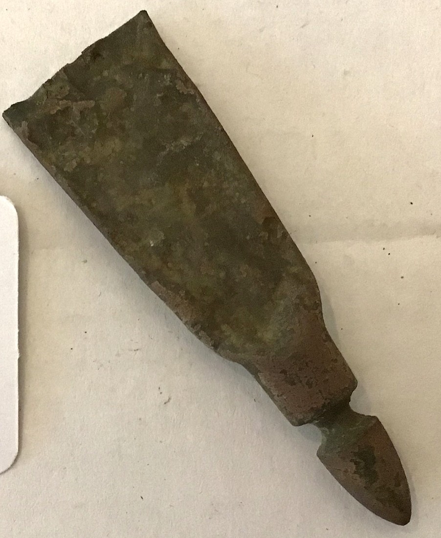 US MODEL 1855 BAYONET SCABBARD TIP RECOVERED AT EXCELSIOR FIELD, GETTYSBURG