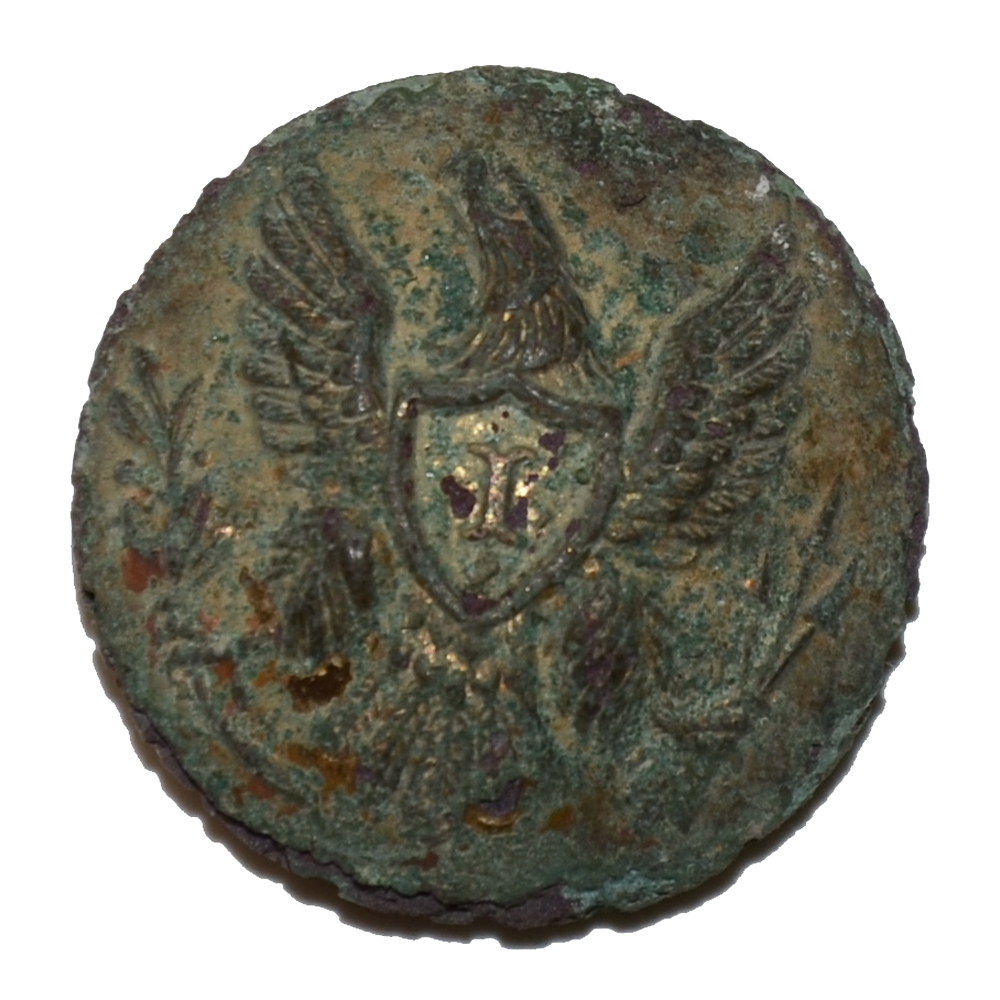 US INFANTRY OFFICERS “I” JACKET BUTTON RECOVERED AT ON MCPHERSON FARM, GETTYSBURG