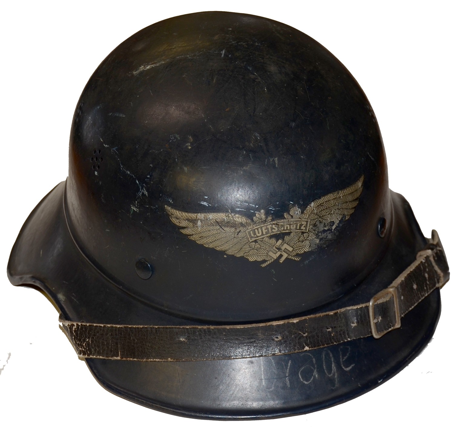 WORLD WAR TWO GERMAN LUFTSCHUTZ HELMET FROM THE RON TUNISON COLLECTION