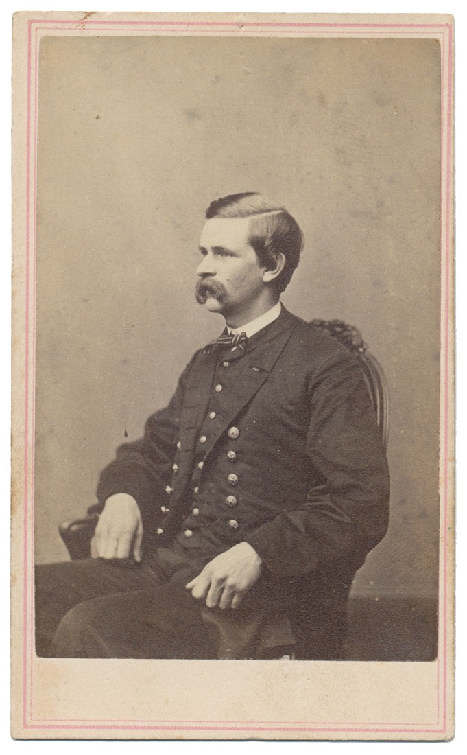 THREE-QUARTER SEATED VIEW OF CIVIL WAR NAVY OFFICER