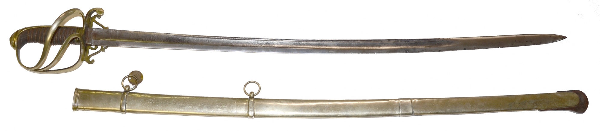 NON-REGULATION CAVALRY OFFICER SABER OF W.S. ABERT, 6th U.S. CAVALRY AT WILLIAMSBURG AND HANOVER COURT HOUSE, AIDE-DE-CAMP TO McCLELLAN AT ANTIETAM, STAFF OF GEN. BANKS, BVT. BRIGADIER GENERAL