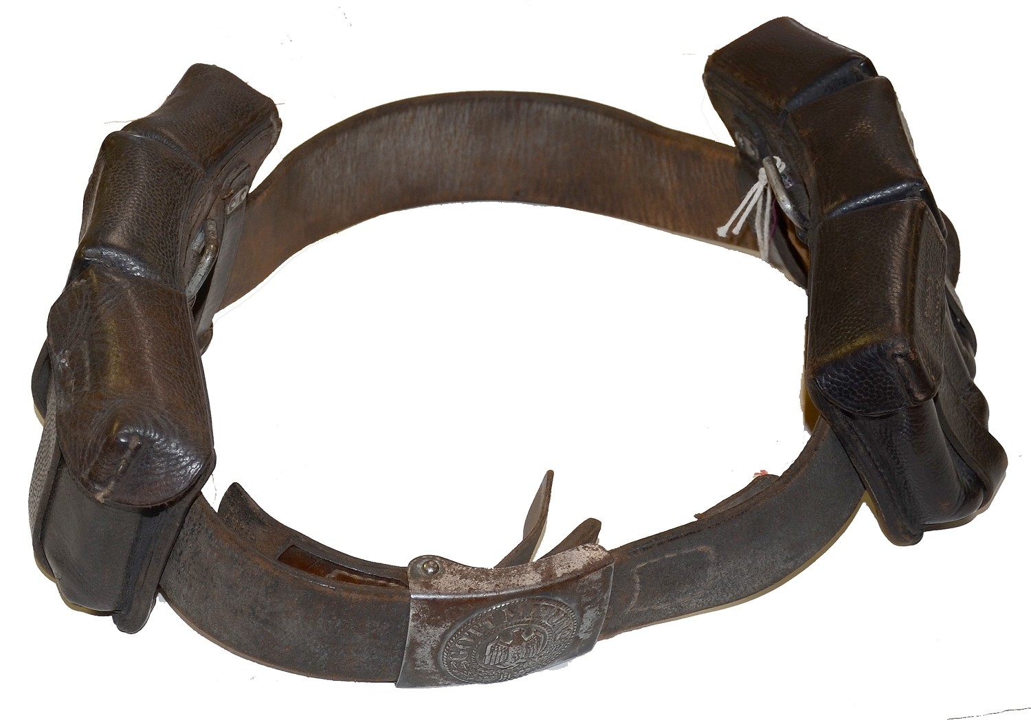 GERMAN WORLD WAR TWO ARMY COMBAT BELT WITH MAGAZINE POUCHES FROM THE RON TUNISON COLLECTION