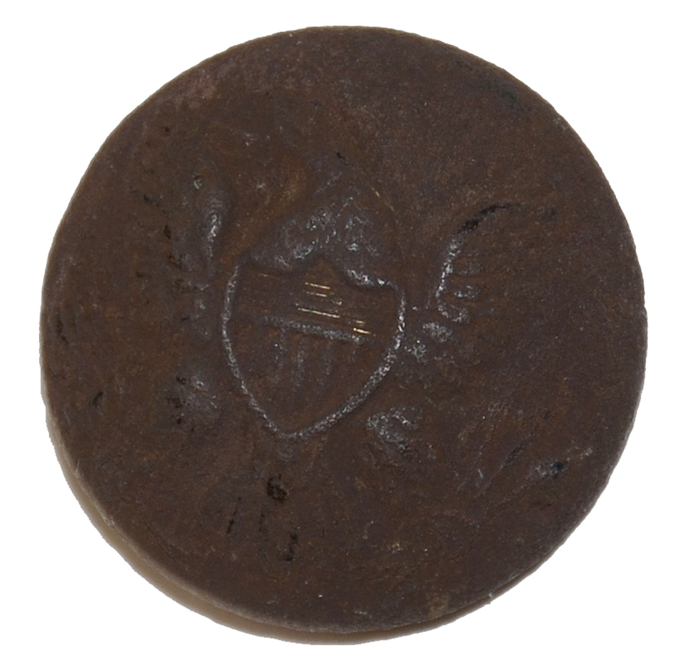 US GENERAL SERVICE EAGLE JACKET BUTTON RECOVERED ON SEMINARY RIDGE