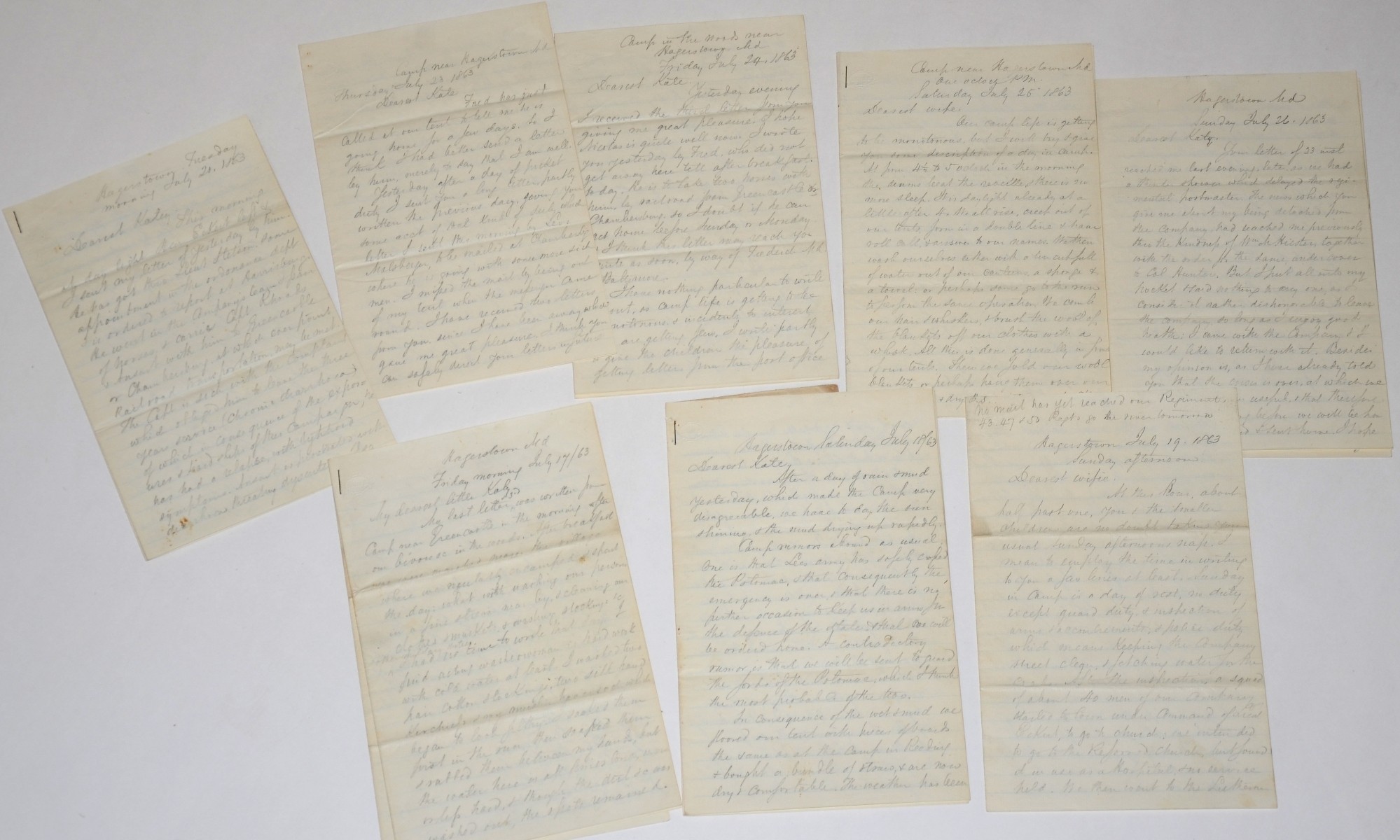 UNION SOLDIER LETTER GROUPING WITH ONE COVER - DR. H.H. MUHLENBERG, 42nd PA “GETTYSBURG EMERGENCY” MILITIA REGT. 