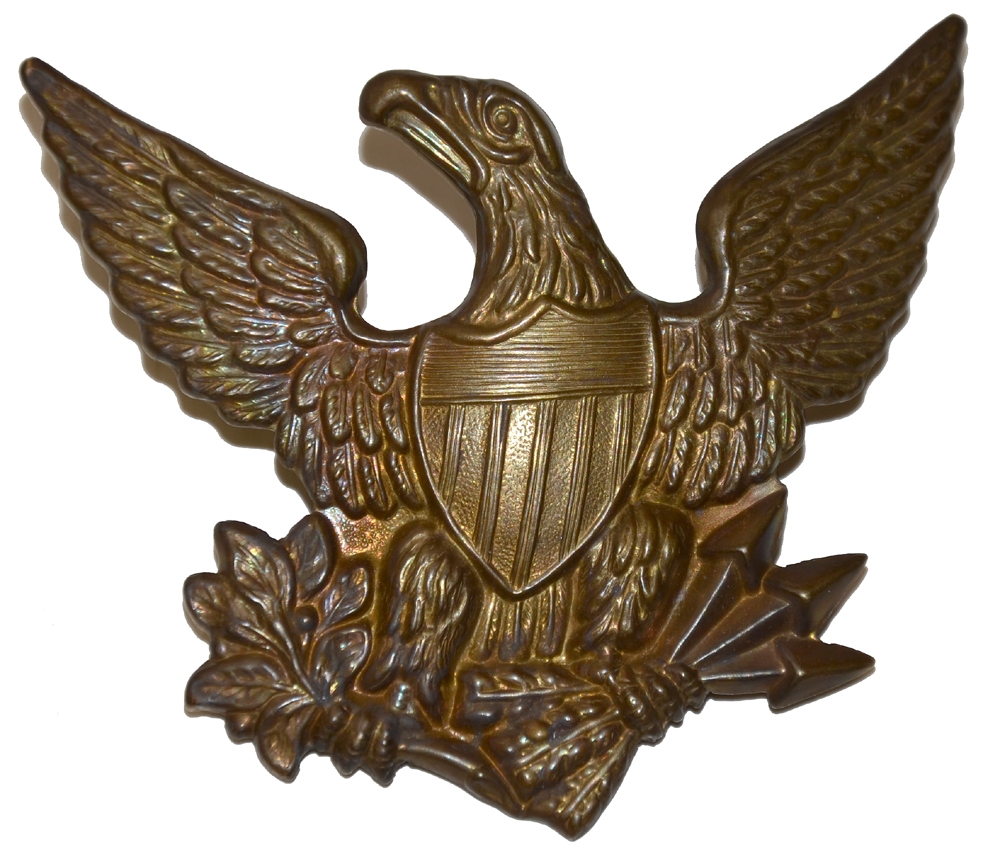PATTERN 1821 BRASS MILITIA EAGLE AS WORN ON THE MODEL 1864 LIGHT ARTILLERY SHAKO