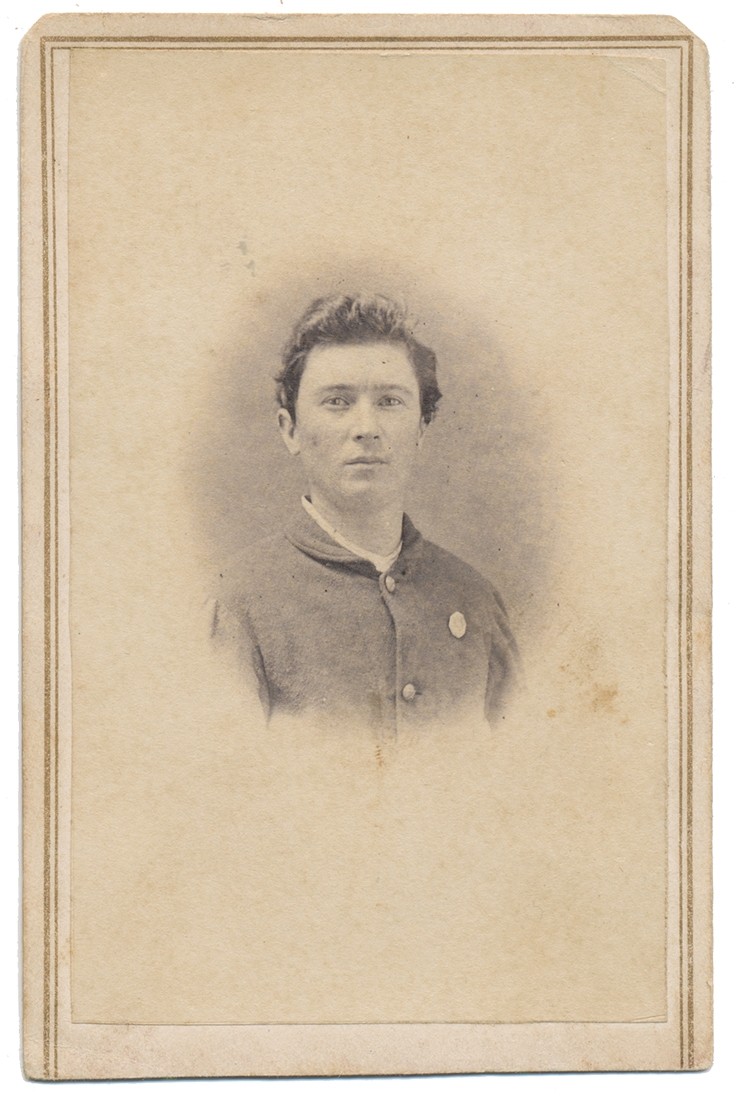 BUST VIEW OF 46TH PENNSYLVANIA SOLDIER WITH PERIOD INK INSCRIPTION