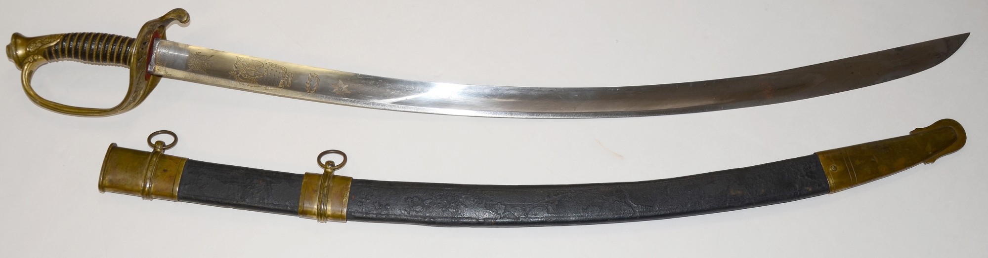 1850 FOOT OFFICER SWORD MOUNTED WITH HEIRLOOM FAMILY “HONOUR AND MY COUNTRY” BLADE