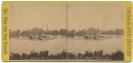 STEREO CARD VIEW OF THE MONITOR USS CANONICUS IN THE JAMES RIVER