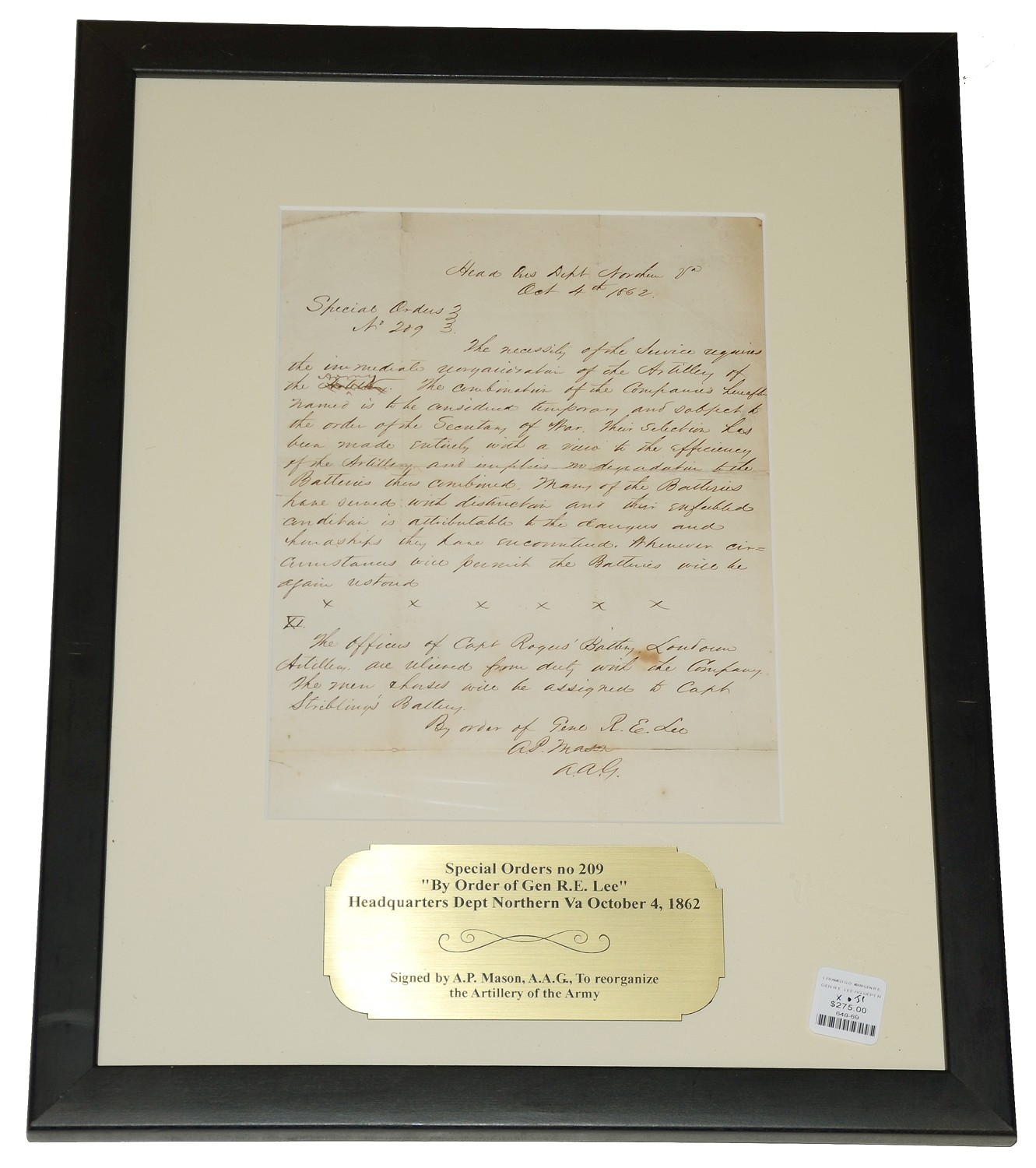ARMY OF NORTHERN VIRGINIA SPECIAL ORDERS NO. 209