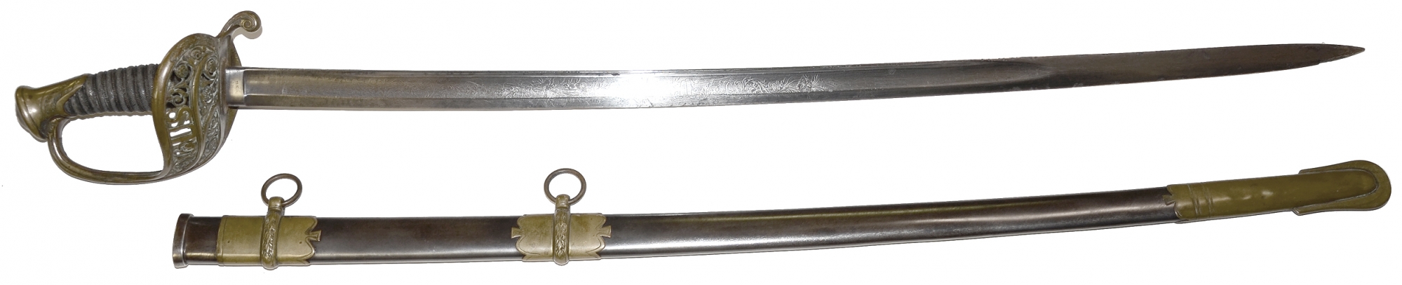 1861 DATED AND INSPECTED 1850 FIELD AND STAFF WITH BLADE PRESENTATION TO D.W. FLAGLER, U.S. CHIEF ORDNANCE OFFICER AT GETTYSBURG, FROM THE MOTHER OF WEST POINT CLASSMATE H.W. KINGSBURY