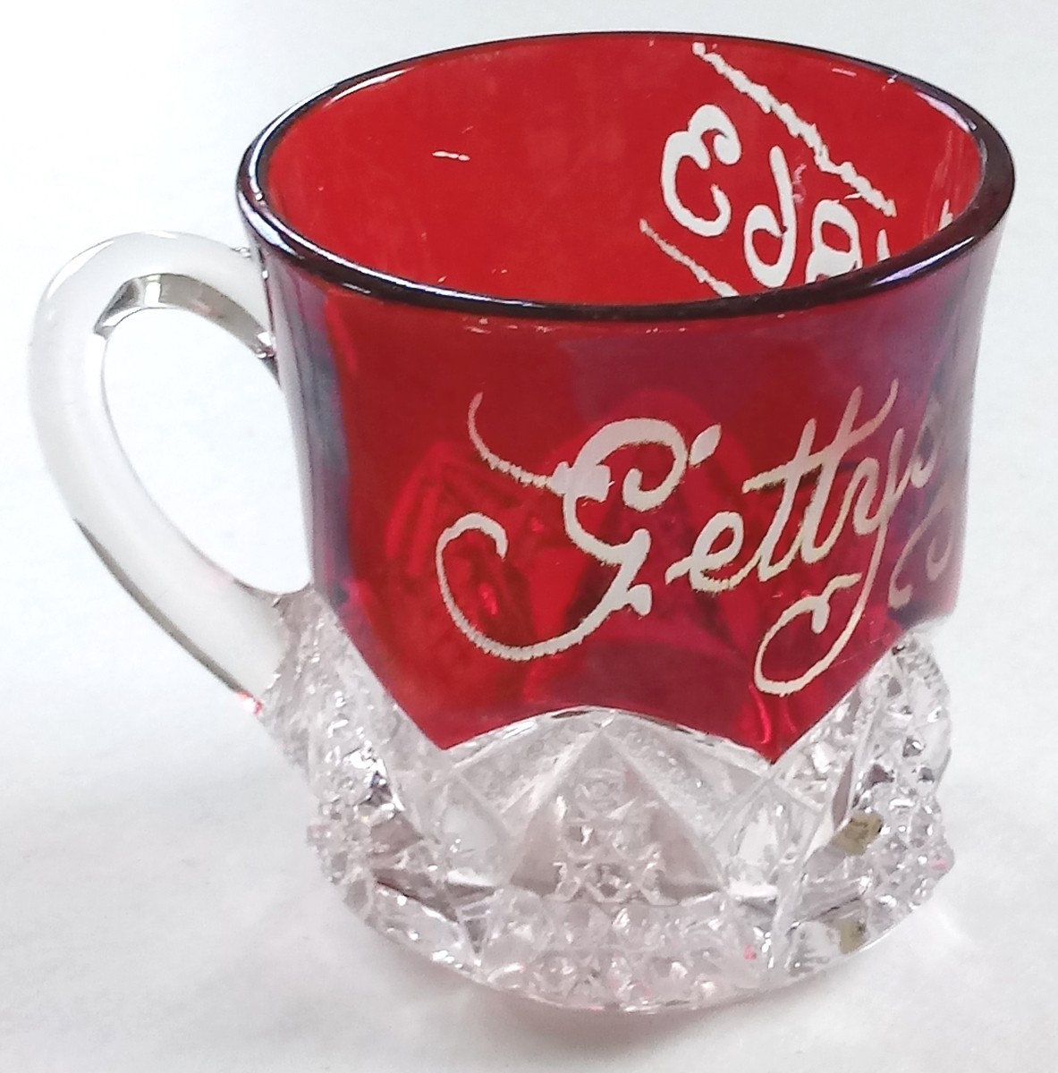 GETTYSBURG SOUVENIR RUBY GLASS CREAMER — Horse Soldier