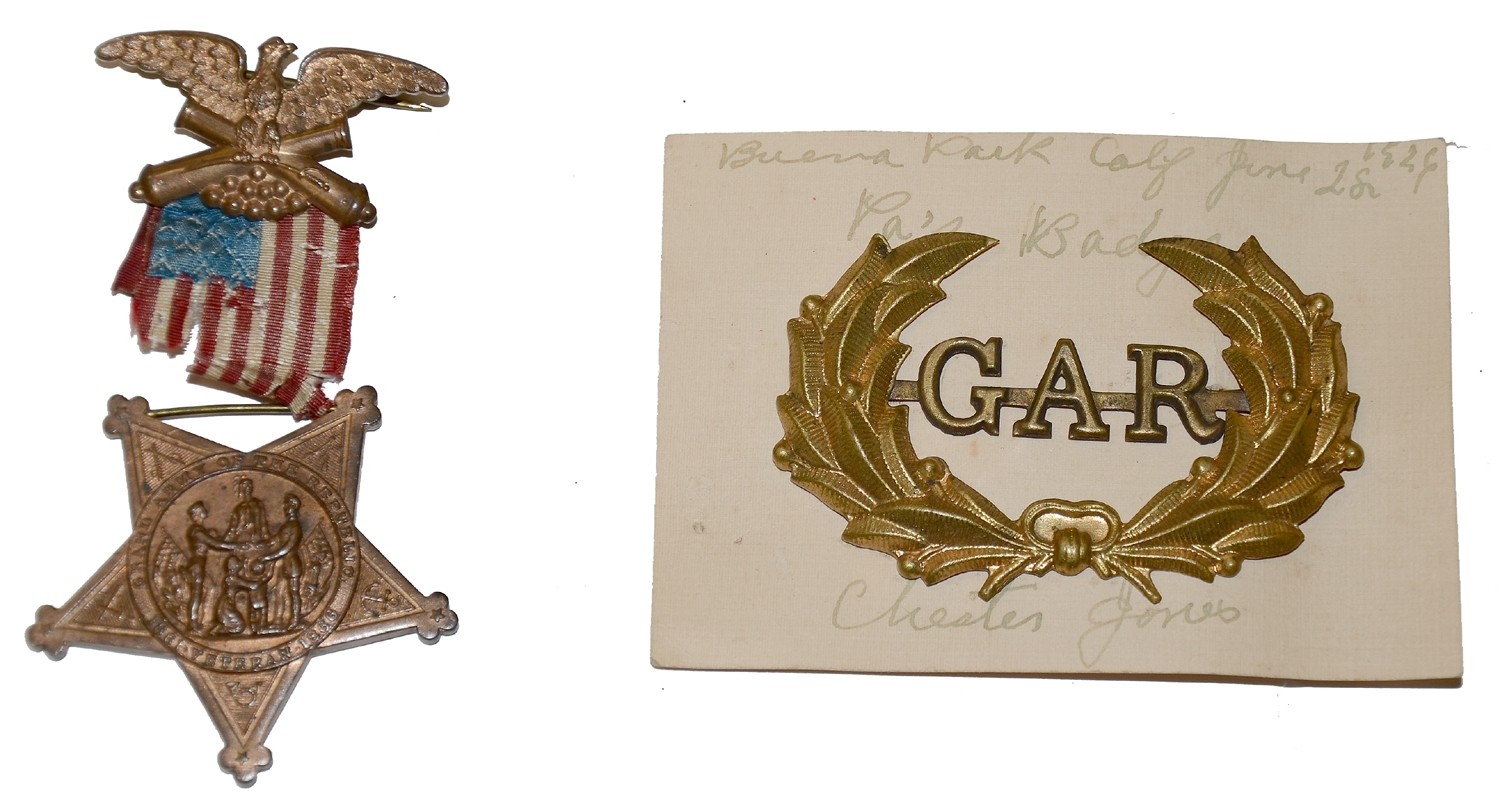 IDENTIFIED G.A.R. MEMBERSHIP MEDAL AND HAT PIN