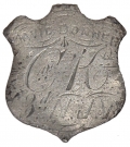 SILVER SHIELD STYLE ID BADGE BELONGING TO DAVID DONNER OF CO. K, 3rd NJ VOLS.