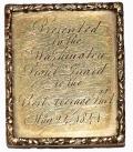 GOLD PRESENTATION MILITIA MEDAL FOR MARKSMANSHIP 1841: ALONZO COY, MILITIA OFFICER, GOLD RUSH, VIGILANCE COMMITTEE, CIVIL WAR OFFICER