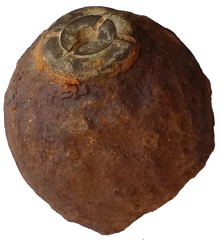 RELIC SCHENKL ARTILLERY SHELL FRAGMENT WITH FUSE