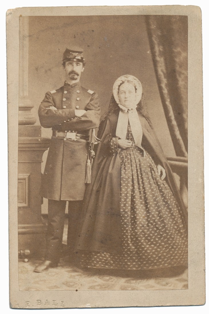 FULL STANDING CDV OF A UNION FIELD GRADE OFFICER AND WIFE — Horse Soldier