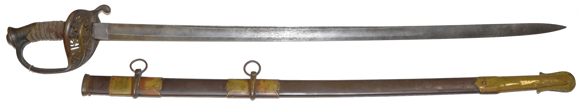 INSCRIBED OFFICER’S SWORD OF CAPT. CHARLES CURIE 178th NY, WIA ANTIETAM IN HAWKINS ZOUAVES, ACTING ADJUTANT 178th AND 16th CORPS STAFF