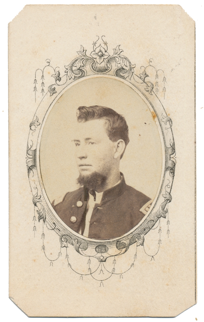 CLEAR, CLEAN CDV OF 2ND IOWA CAVALRY OFFICER WOUNDED IN ACTION, CHARLES C. HORTON