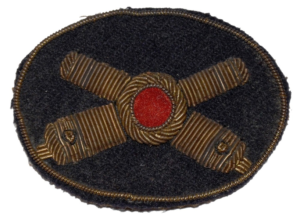 ARTIILLERY OFFICER’S EMBROIDERED BULLION HAT INSIGNIA