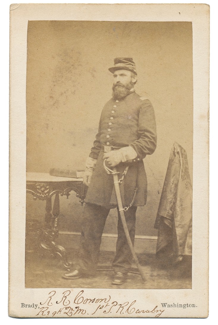 FULL STANDING VIEW OF 1ST PENNSYLVANIA CAVALRY QUARTERMASTER BY BRADY – RICHARD R. CORSON