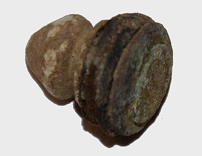 CONFEDERATE LEAD CAP BOX FINIAL FROM THE SHIELDS MUSEUM COLLECTION. RECOVERED ON THE FIRST DAYS BATTLEFIELD WEST OF TOWN