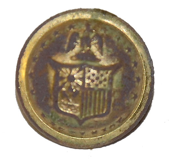 STATE OF NEW YORK CUFF BUTTON RECOVERED IN 2ND CORPS CAMP IN TANEYTOWN, MARYLAND-GETTYSBURG CAMPAIGN