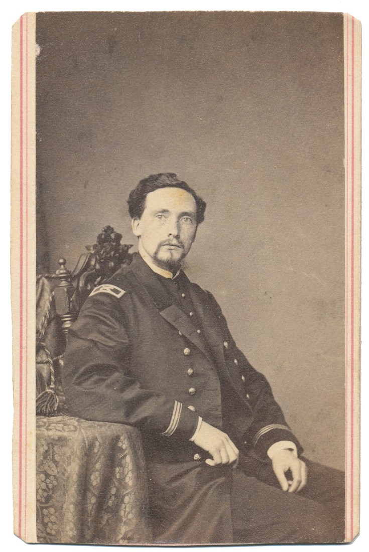 INK ID THREE QUARTER SEATED VIEW OF UNION NAVY OFFICER WILLIAM H. HARLIN