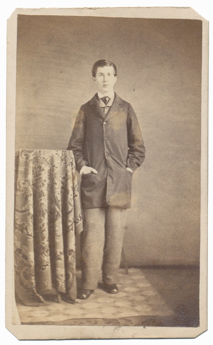 FULL STANDING INK ID CDV OF 45TH IOWA SOLDIER AND POST-WAR GOVERNOR OF IDAHO AND ARIZONA TERRITORY JOHN N. IRWIN