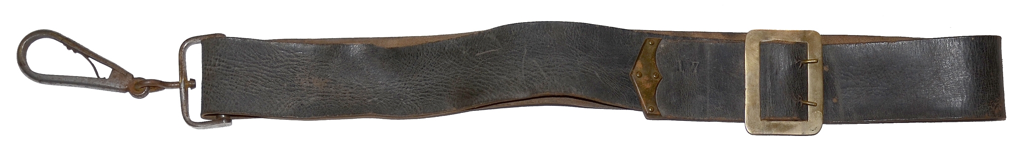 MAKER MARKED CAVALRY CARBINE SLING WITH MAKER MARKED SNAP HOOK AND REPRO BUCKLE 