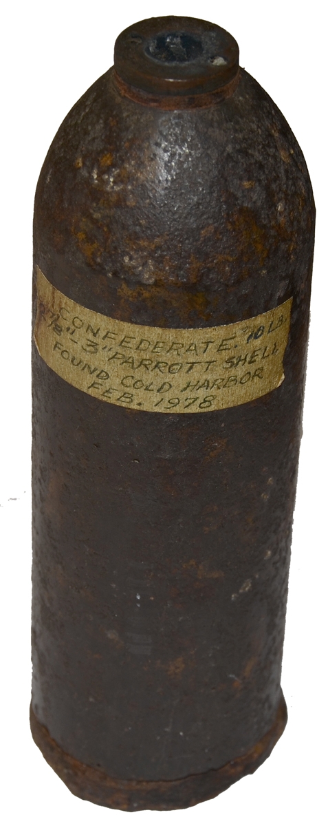 CONFEDERATE 3-INCH SMOOTH READ SHELL FROM COLD HARBOR