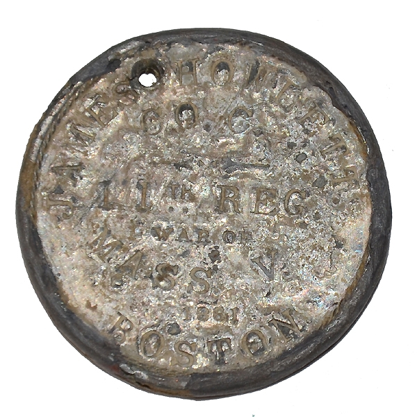 IDENTIFICATION DISK OF JAMES HOWLETT OF COMPANY C, 11th MASSACHUSETTS VOLUNTEERS