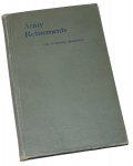 BOOK FROM THE LIBRARY OF WORLD WAR TWO 1ST INFANTRY DIVISION COMMANDER GENERAL CLARENCE R. HUEBNER - 1928 COPY OF “ARMY RETIREMENTS BASED ON THE ARMY REGISTER 1923”