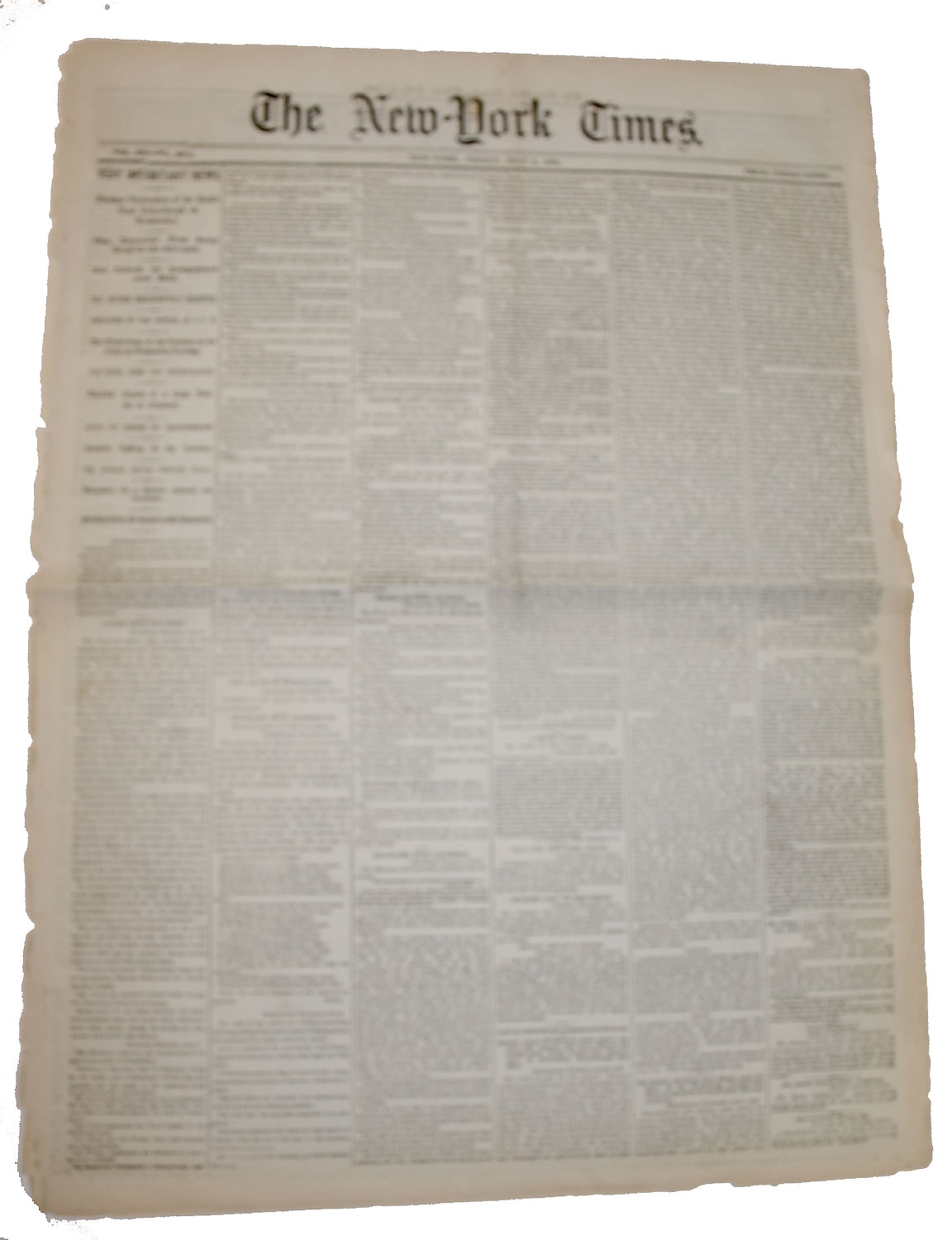 NEW YORK TIMES FOR FRIDAY JULY 3, 1863 - GETTYSBURG HEADLINES