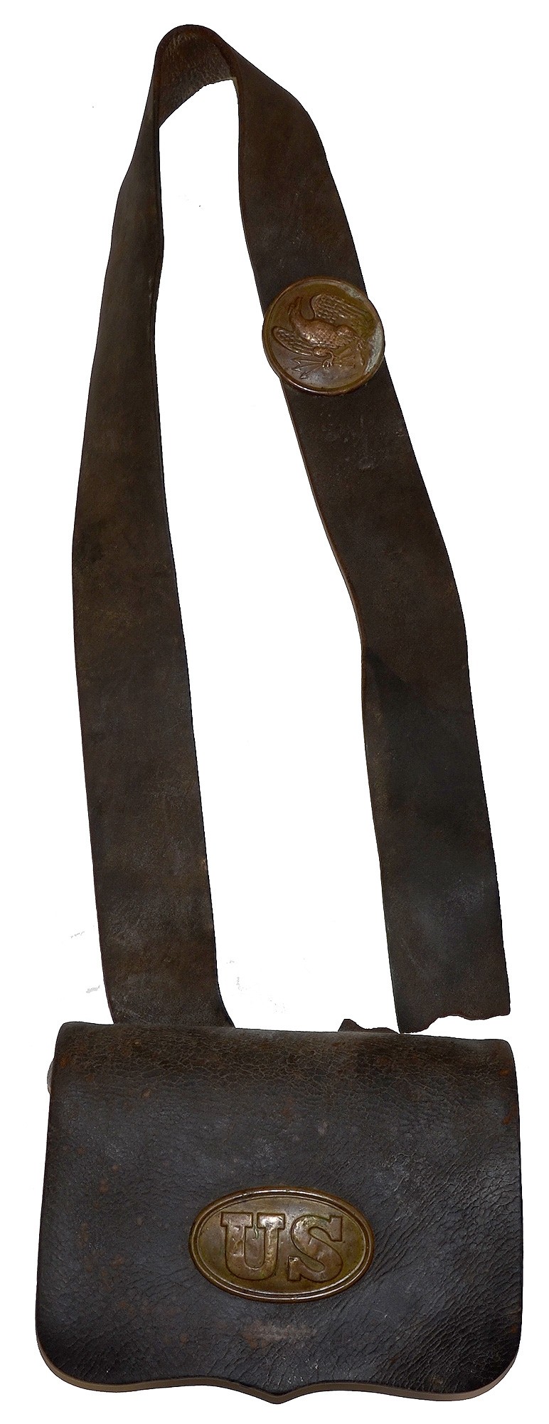 U.S. INFANTRY CARTRIDGE BOX AND SLING FROM THE FIRST DAY’S FIELD AT GETTYSBURG: SHIELDS MUSEUM