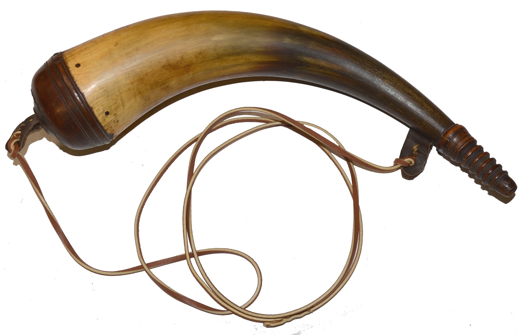 RARE YORK COUNTY PENNSYLVANIA SCREWTIP POWDER HORN — Horse Soldier