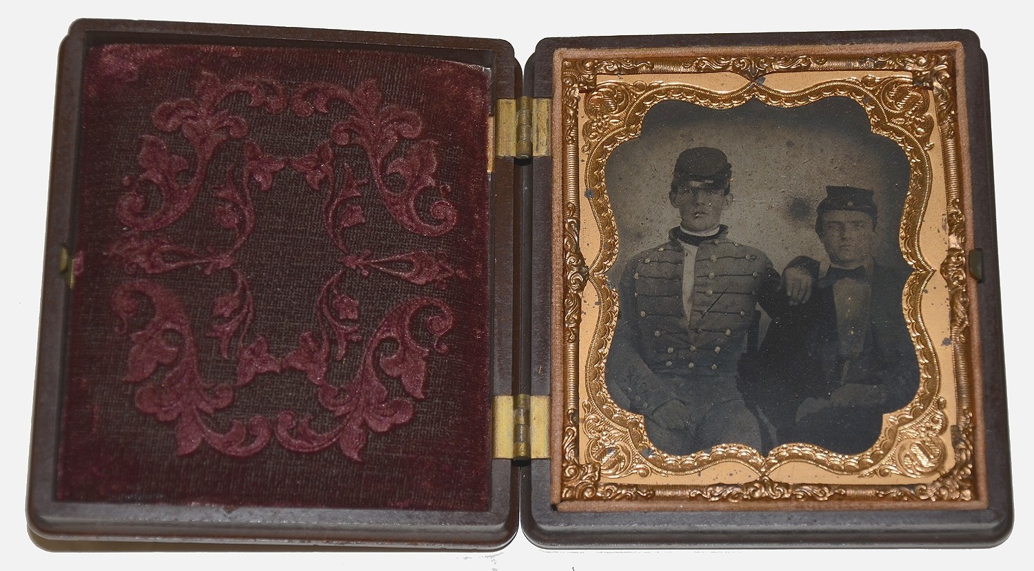 SIXTH PLATE AMBROTYPE OF DAVID A. BISSETT, VMI AND 13th VA CAVALRY, WOUNDED AND CAPTURED, LIEUTENANT IN 1864