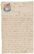 LETTER GROUP RELATED TO GETTYSBURG CASUALTY PRIVATE JAMES H. BARKHUFF, CO. “H”, 134TH NEW YORK INFANTRY – WOUNDED IN ACTION IN THE “BRICKYARD”/COSTER AVENUE FIGHT ON 7/1/1863, DIED 9/22/1863