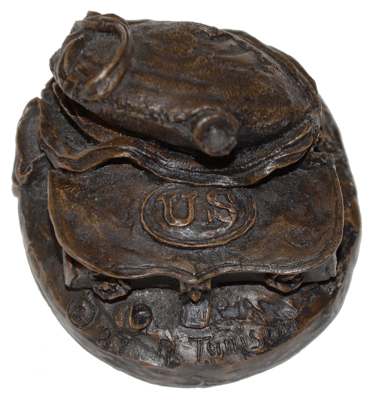 RON TUNISON SCULPTURE OF US CANTEEN AND CARTRIDGE BOX