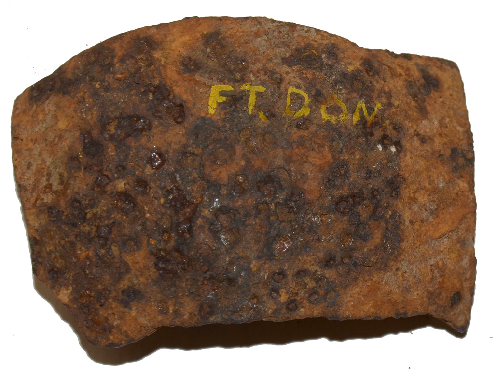 US /CS 12LB SPHERICAL SHELL FRAGMENT FROM THE PHILADELPHIA CIVIL WAR LIBRARY AND MUSEUM COLLECTION – RECOVERED AT FORT DONELSON