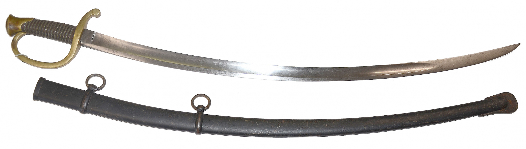 AMES MODEL 1840 LIGHT ARTILLERY SABER WITH SCABBARD DATED 1863