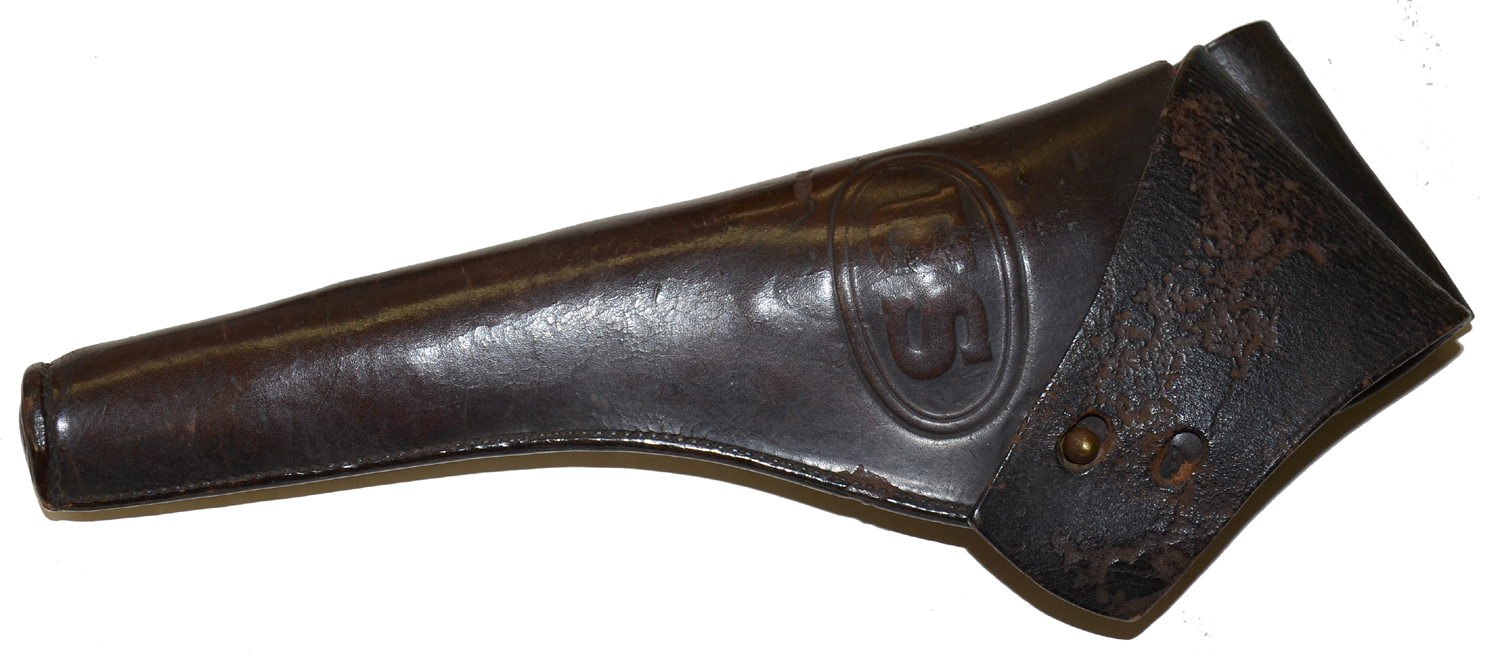 LANZ, OWEN & CO. MAKER MARKED INDIAN WAR US CAVALRY PATTERN 1881 HOLSTER WITH 1896 MODIFICATION