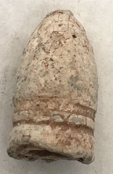 CONFEDERATE .58 CALIBER GARDNER PATENT BULLET RECOVERED AT LITTLE ROUND TOP, GETTYSBURG