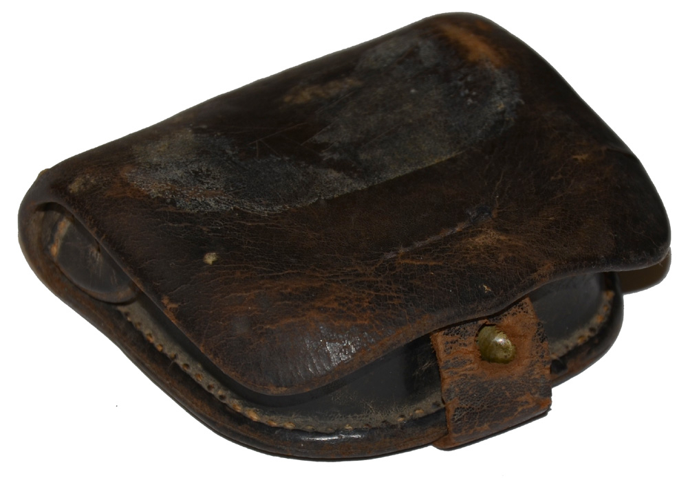 US EARLY CIVIL WAR LEATHER PERCUSSION CAP BOX