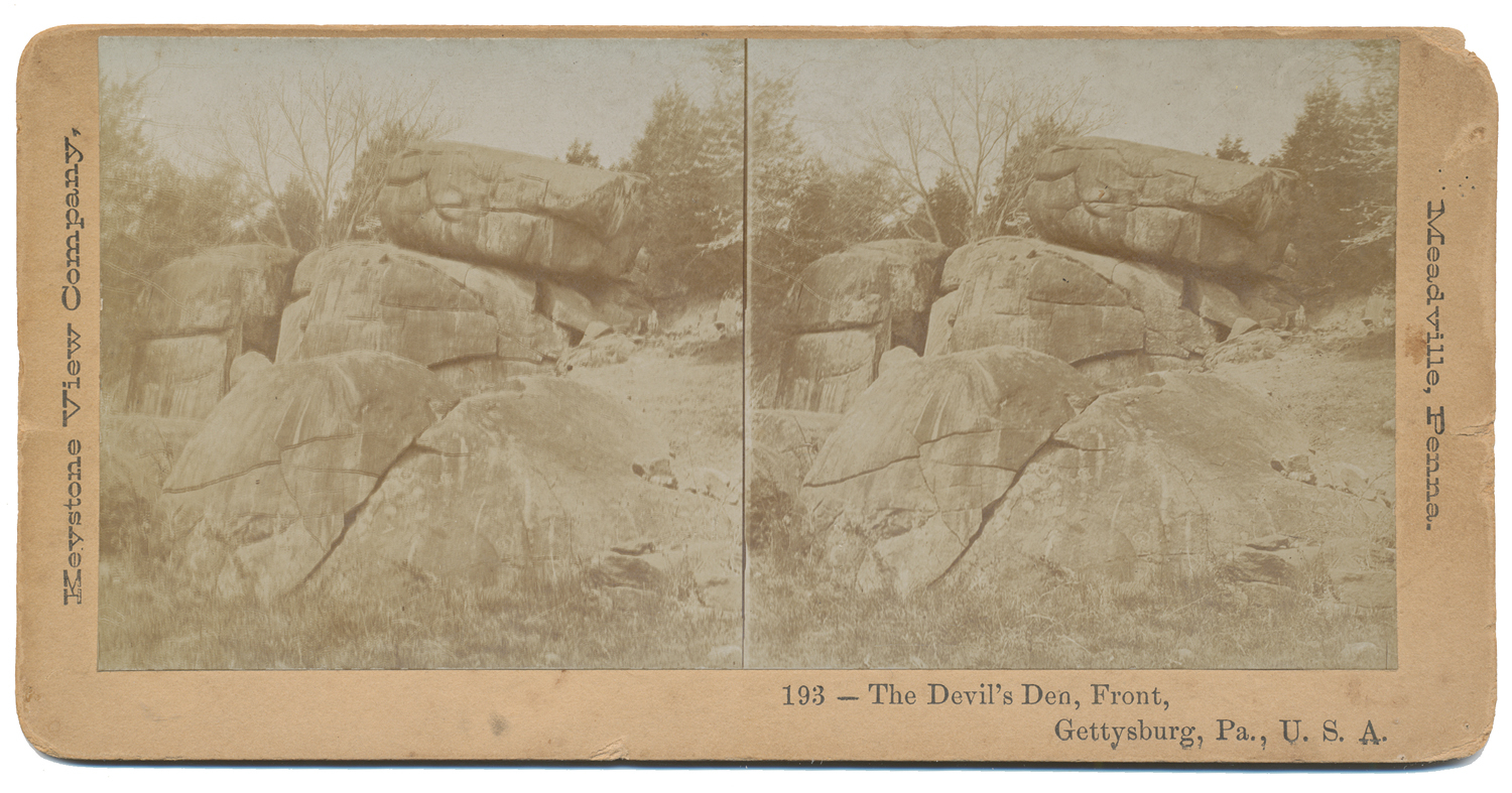KEYSTONE STEREOVIEW – DEVIL’S DEN AT GETTYSBURG