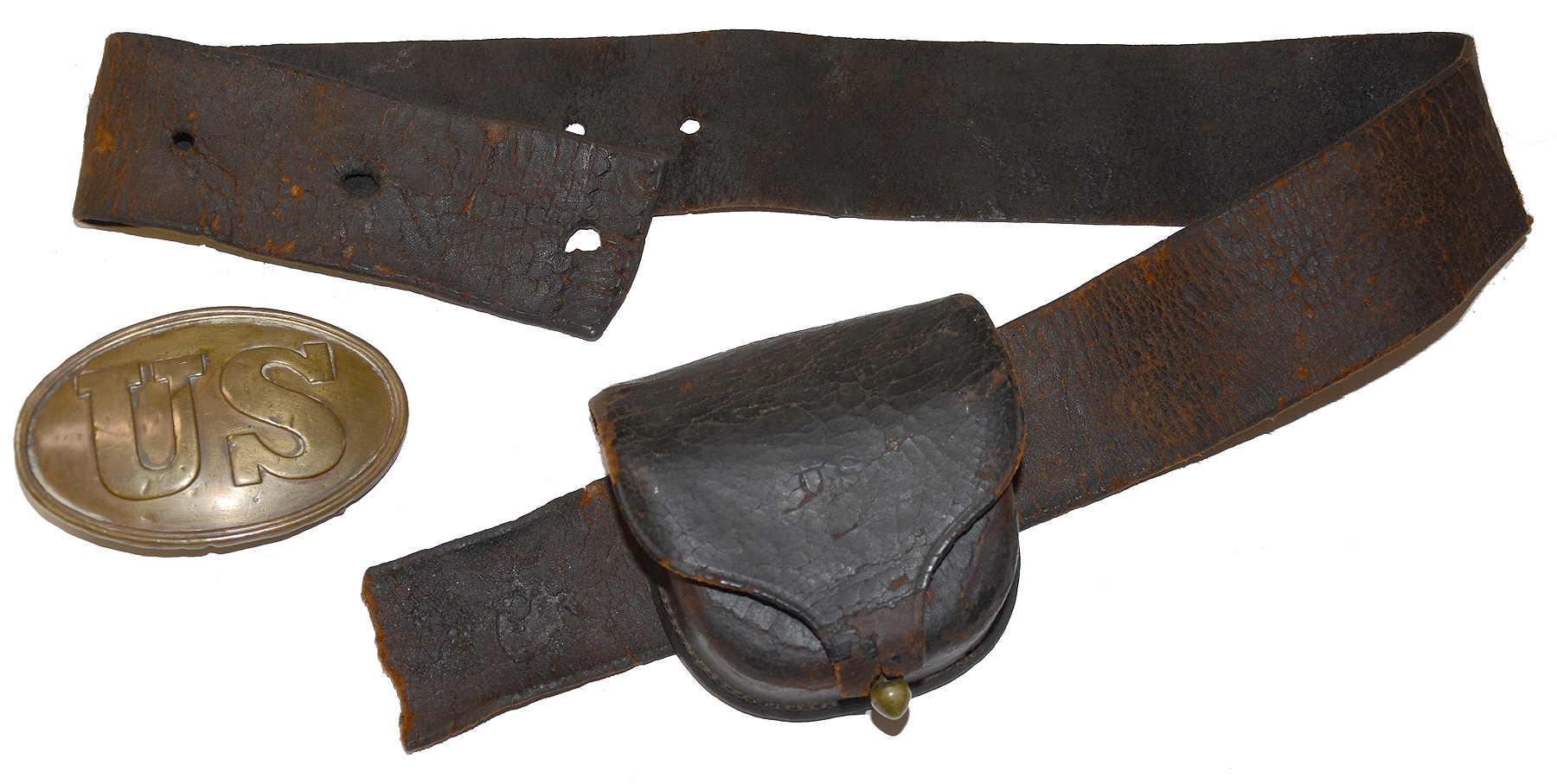 US ENLISTED MAN’S WAISTBELT, PLATE AND CAP BOX