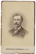 POST-WAR CABINET CARD PHOTO OF 2ND NEW HAMPSHIRE PRIVATE WOUNDED AT GETTYSBURG – JONATHAN MERRILL